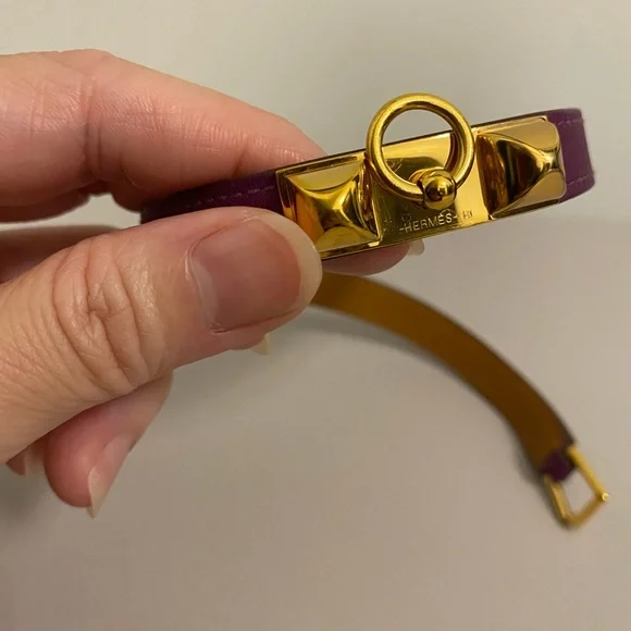 Authentic Hermes Rivale double tour leather bracelet - Picture 5 of 8